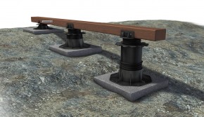 K & R Terracon Terrassenlager - Stellfuss verstellbar 35 - 70 mm Höhe, 8% neigbar